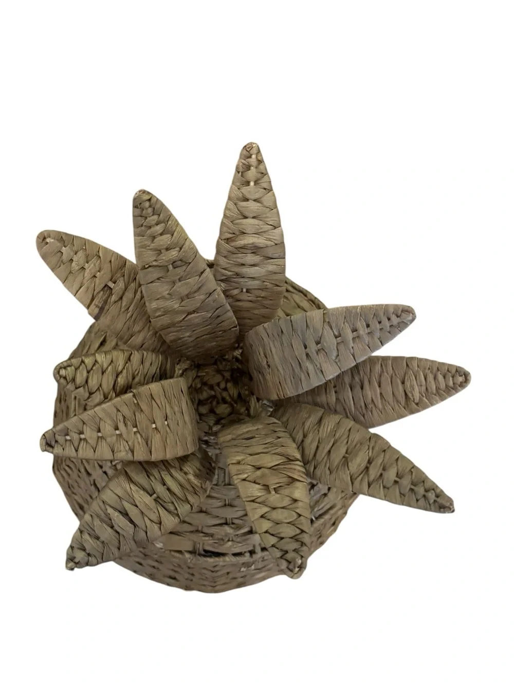 Crate & Barrel Wicker Pineapple Floor Basket Hamper